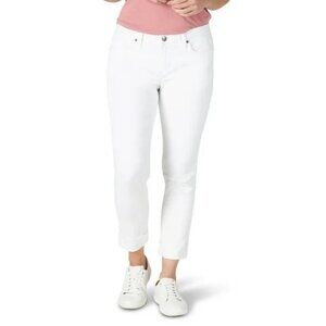 NWOT Riders by Lee Indigo Fringe Cuff Boyfriend Cropped Jeans 8